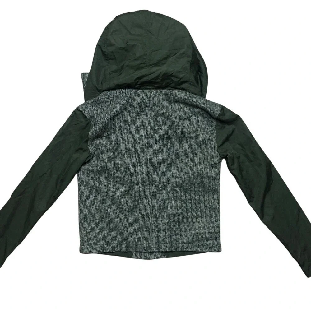 Princess Vera Wang moto jacket size‎ xs Wool Green Hooded